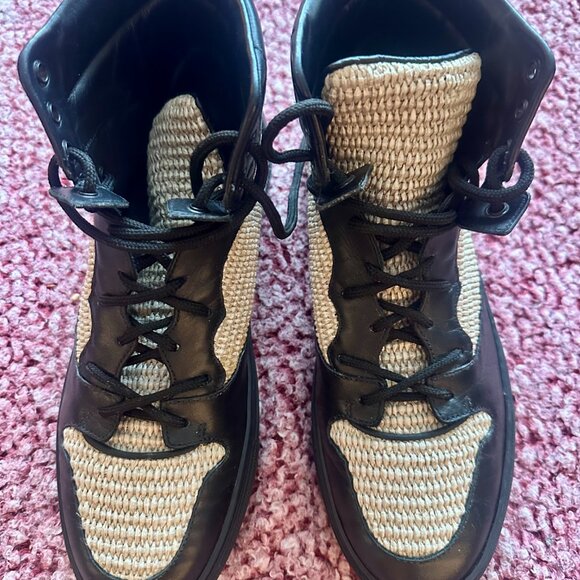 Balenciaga Tess S.Gomma High-Top Sneakers – Leather & Woven Mesh Size 41 - Picture 7 of 7